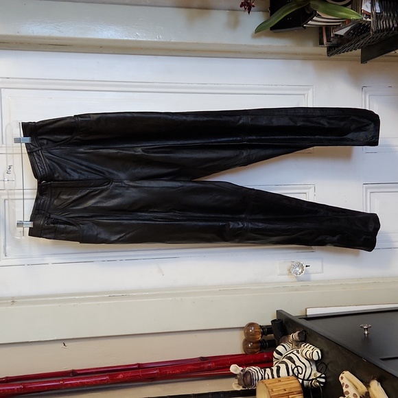 Black Leather Pants - Picture 2 of 7